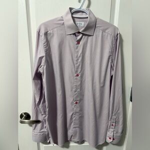 Eton Men's Pink and Blue Contemporary Fit Dress Shirt